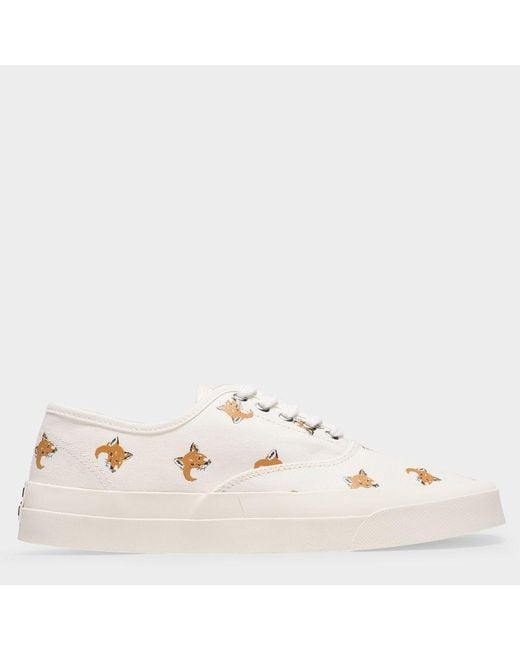 Maison Kitsuné Natural All Over Fox Head Sneakers