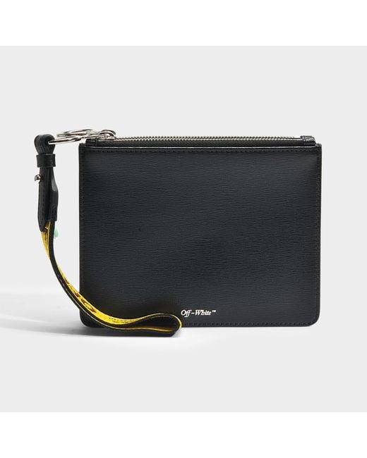 Off-White c/o Virgil Abloh Black Flat Double Leather Pouch