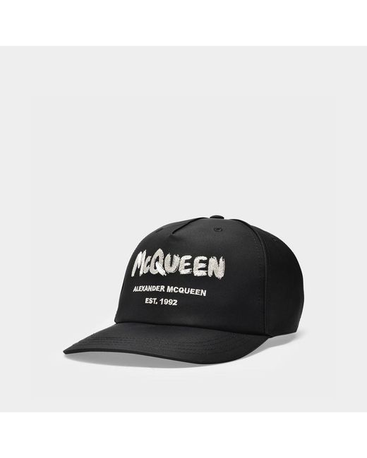 Alexander McQueen Black Mcqueen Graffiti Hat