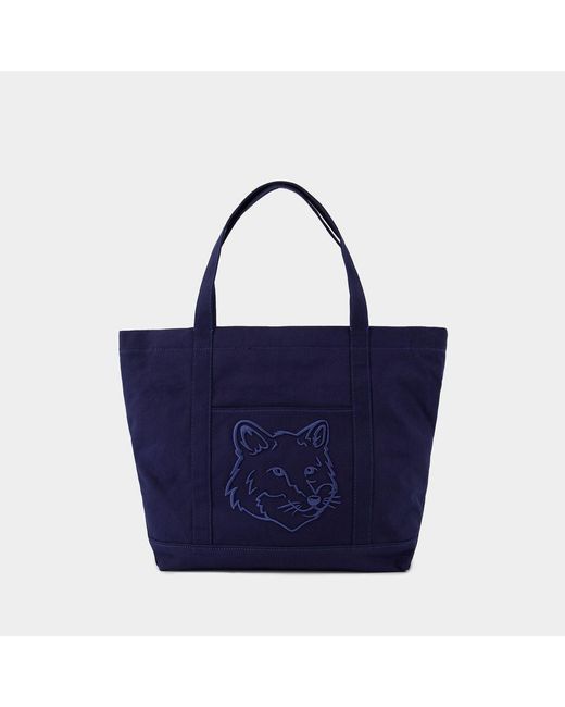 Maison Kitsuné Blue Fox Head Large Shopper Bag