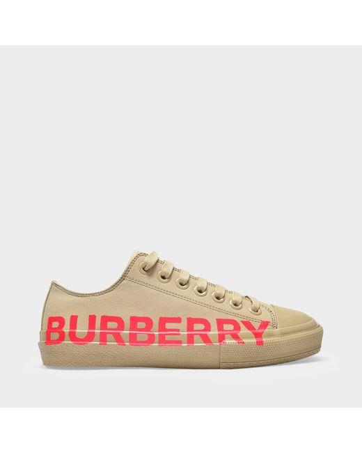 Burberry Pink Sneakers Larkhall Aus Canvas Dark Honey