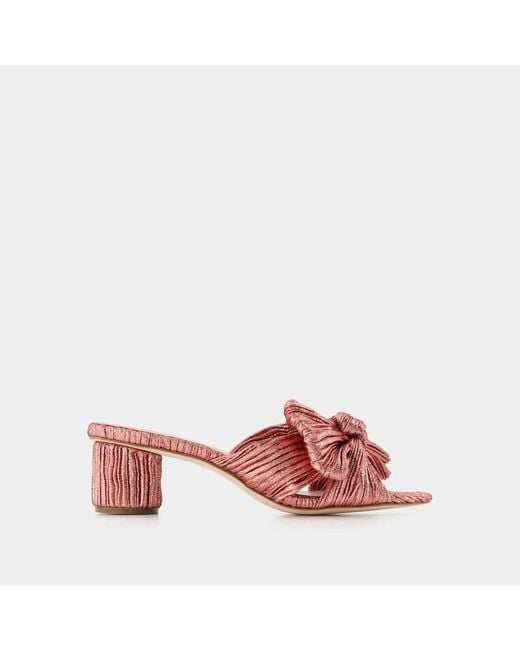 Loeffler Randall Pink 50mm Metallic-effect Plissé Sandals
