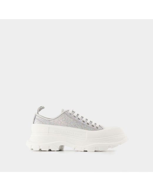 Alexander McQueen Tread Slick Flat Shoes in White | Lyst
