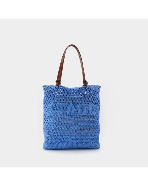 STAUD Crochet Porte Tote Bag in Blue Lyst