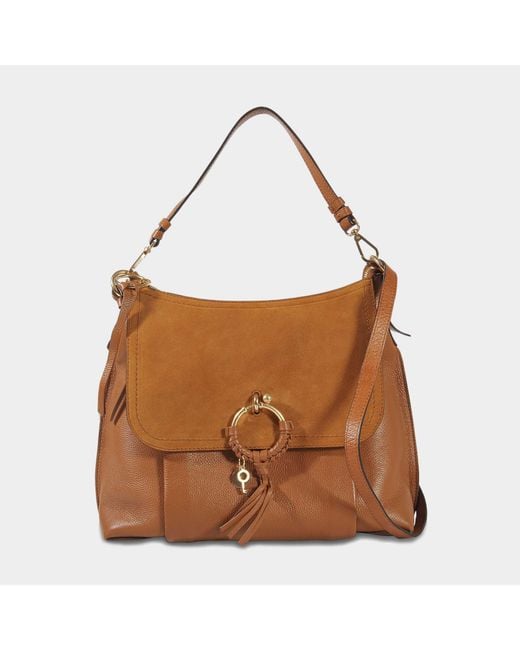See By Chloé Brown Joan Large Hobo Bag In Caramelo Leather And Suede