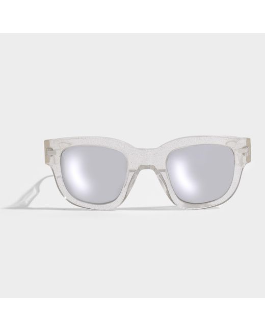Acne Multicolor Frame Sunglasses In Transparent Glitter Acetate