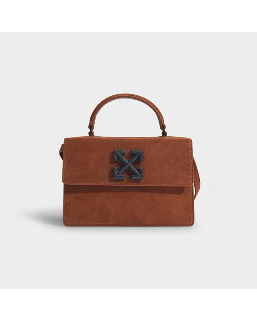 Off-White c/o Virgil Abloh Jitney 1.4 Bag In Brown Suede