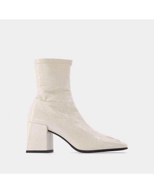 Courreges White Vinyl Ac Ankle Boots