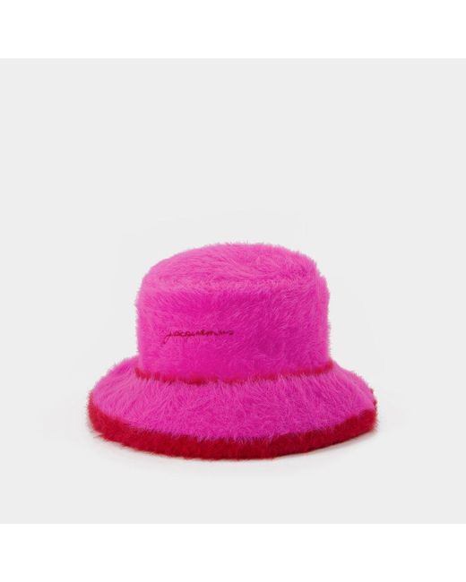 Jacquemus Pink Le Bob Neve Bucket Hat