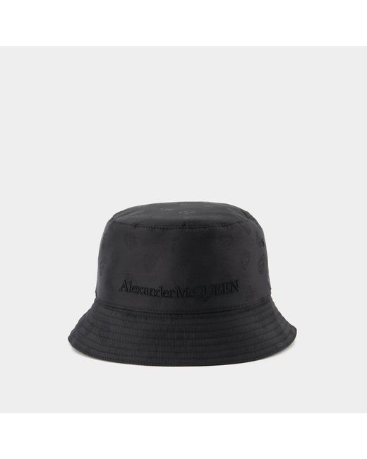 Alexander McQueen Black Bucket Skull Hat