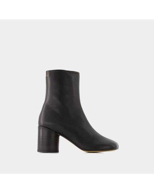 MM6 by Maison Martin Margiela Black 6 Anatomic 75 Ankle Boots
