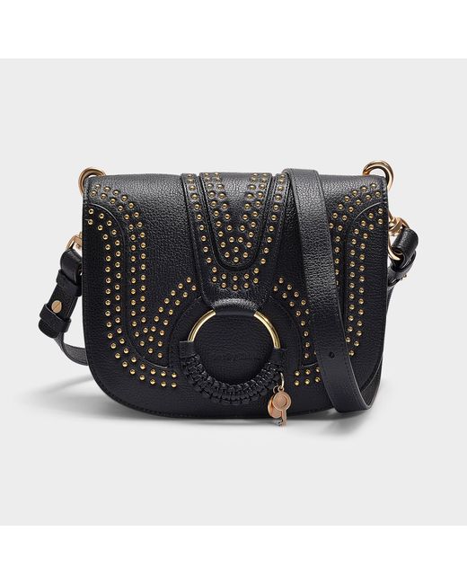 See By Chloé Hana Small Crossbody Bag With Studs In Black Grained Leather |  Lyst