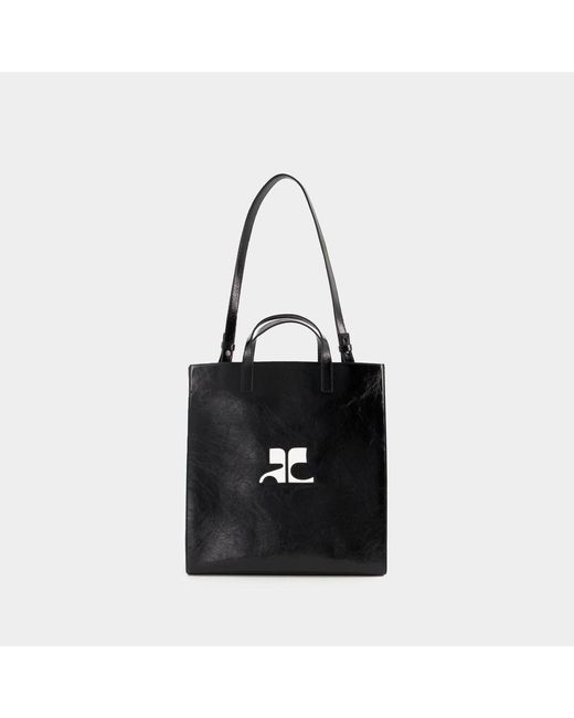 Courreges Black Heritage Naplack Shopper Bag