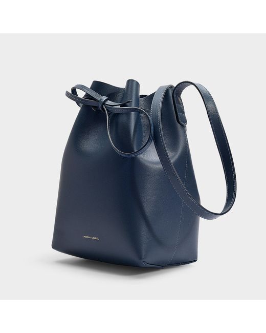 Mansur Gavriel Leather Mini Bucket Bag In Blue Calfskin - Lyst