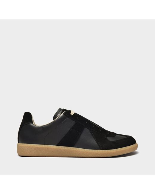 Maison Margiela Replica Low Top Sneakers In White Leather in Black for ...