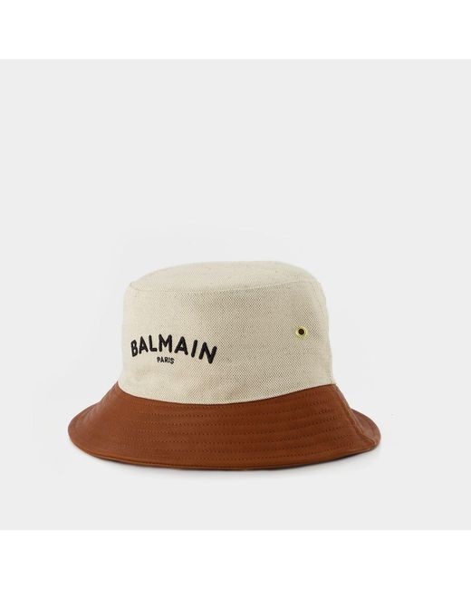 Balmain Brown Logo Hat