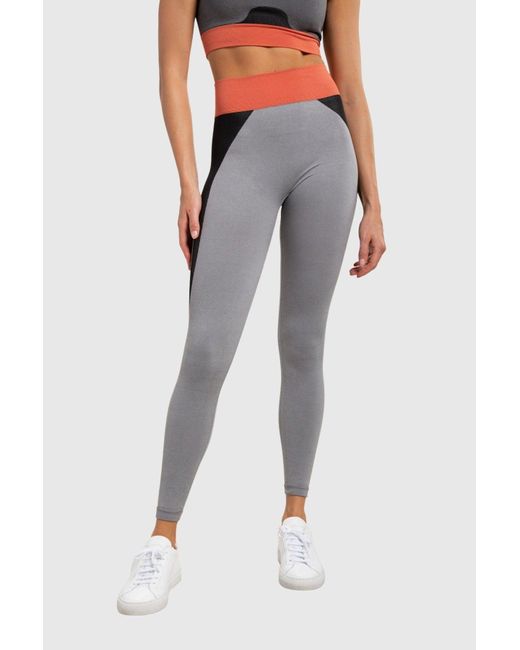 High-rise Contrast Leggings in Grey 