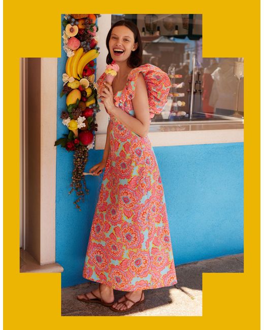 Monsoon Blue Sundress Aryel Ruffle Maxi Dress Multi