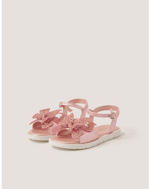 Monsoon Diamanté Butterfly Sandals Pink