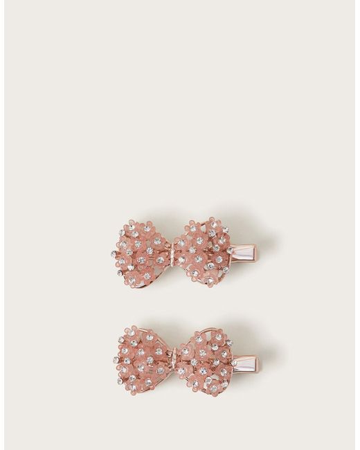 Monsoon Pink 2-pack Flower Bow Clips