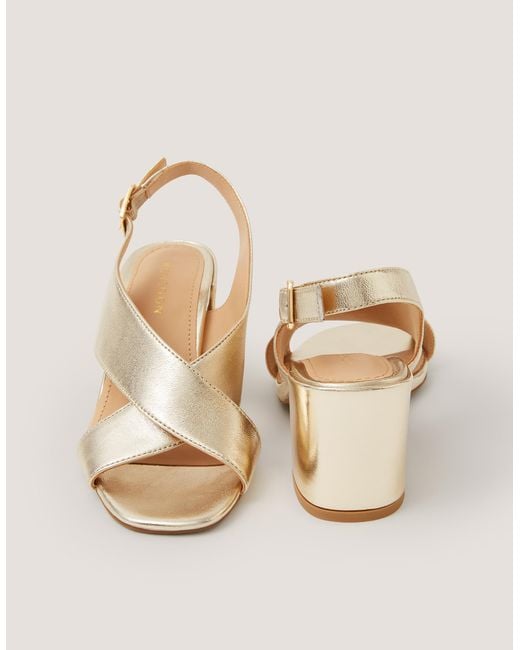 Monsoon Natural Cally Leather Block Heels