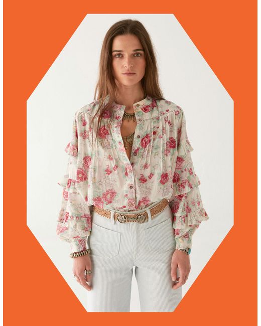 Monsoon White Maison Hotel Floral Lolita Blouse Multi