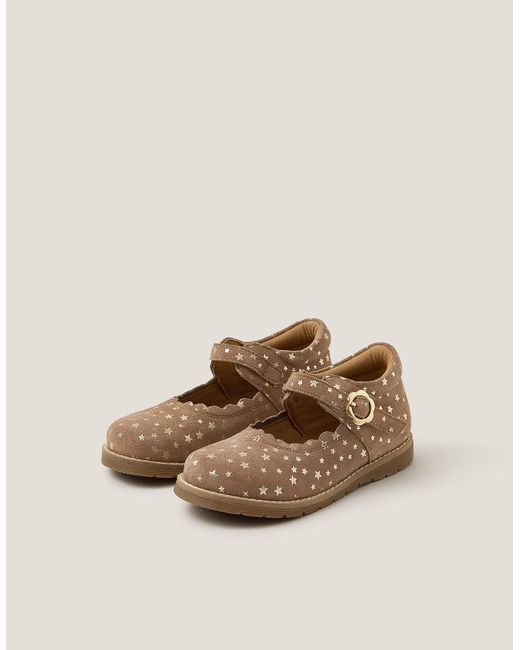Monsoon Natural Toddler Leather Mary Janes Gold