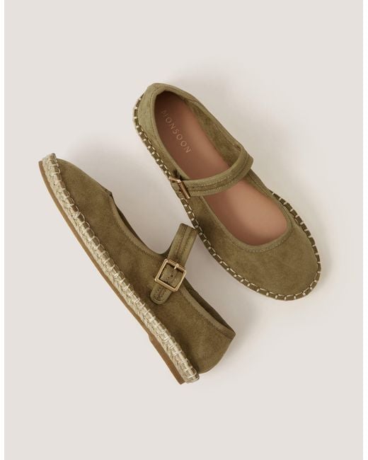Monsoon Natural Dede Faux Suede Espadrille Flats