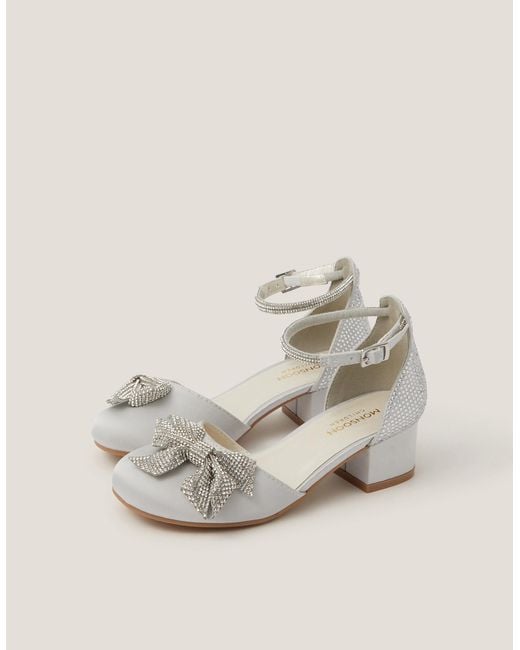 Monsoon Natural Sparkle Bow Two-part Heels Silver
