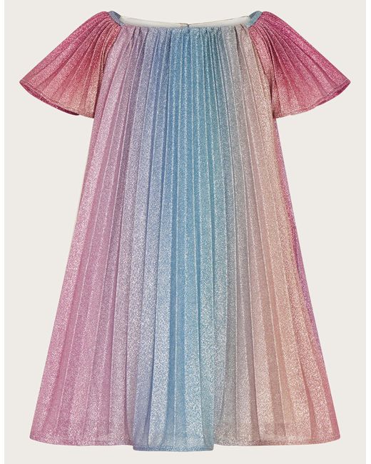 Monsoon Pink Baby Rainbow Shimmer Dress Multi