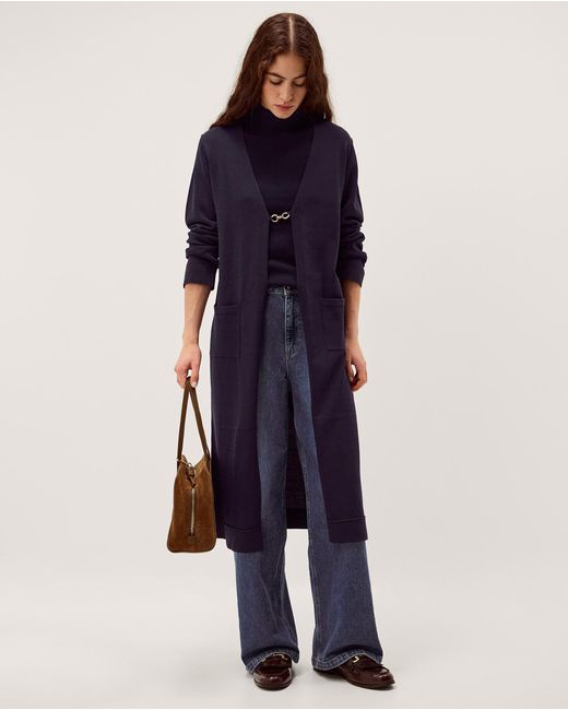 Monsoon Leah Longline Cardigan Blue