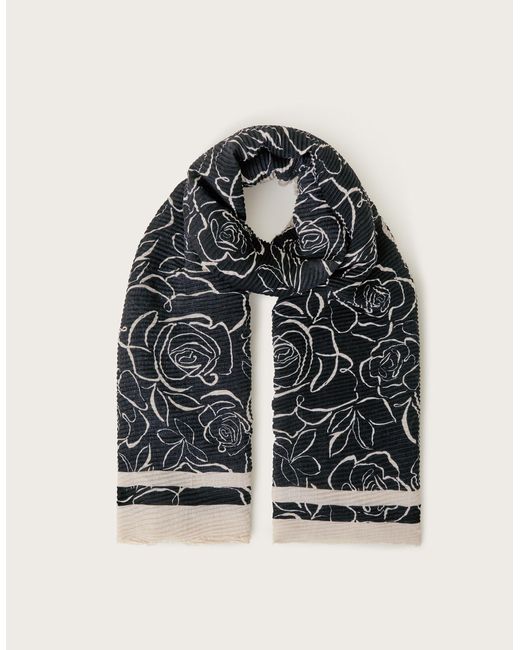 Monsoon Black Hope Rose Print Scarf