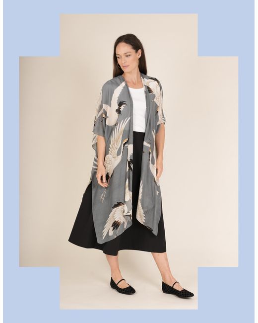 Monsoon White One Hundred Stars Stork Print Throwover