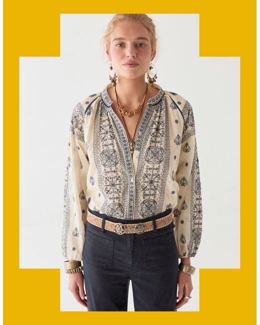 Monsoon Gray Maison Hotel Stephanie Embroidered Blouse White