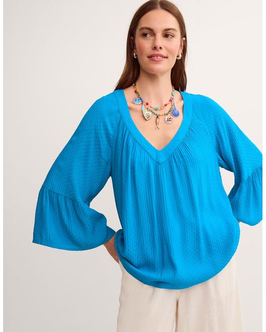 Monsoon Blue Kallie Dobby Blouse