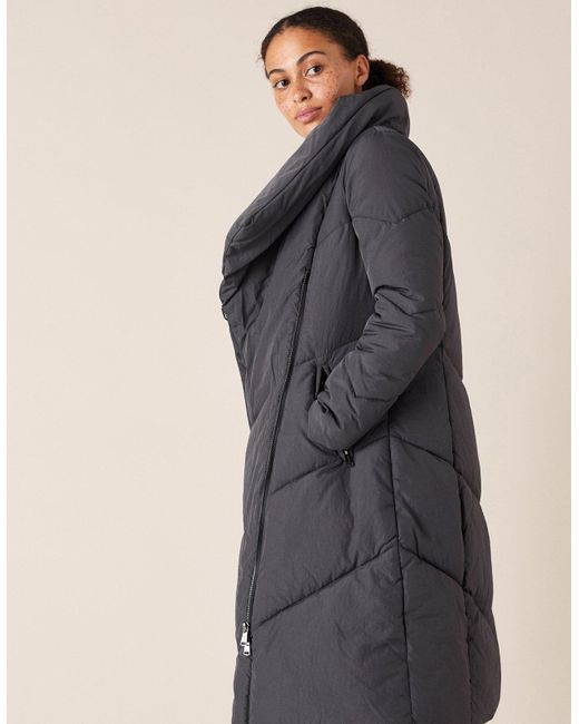 Monsoon Dhalia Long Padded Coat In Recycled Fabric Grey in Grey | Lyst UK