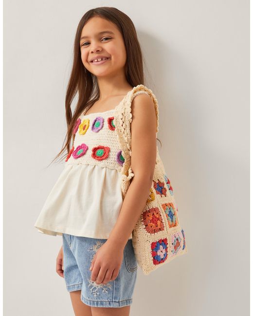 Monsoon Multicolor Crochet Tote Bag