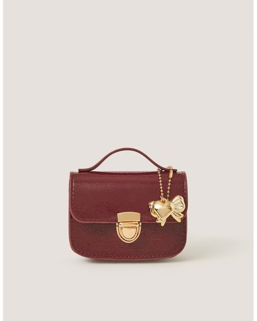 Monsoon Pink Mini Patent Satchel Bag