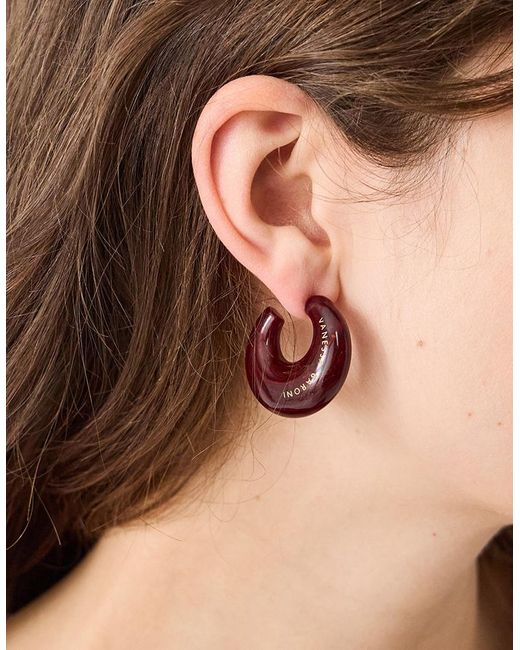 Monsoon Natural East Zora Brass Drop Stud Earrings