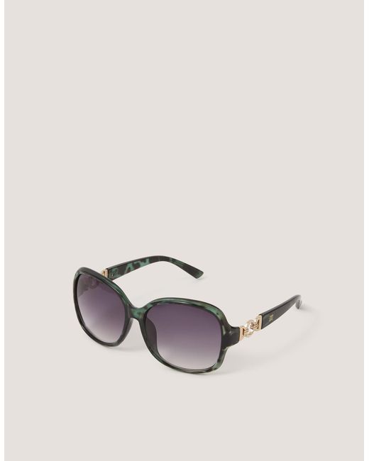 Monsoon Natural Oversized Round Sunglasses