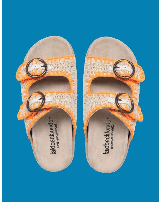 Monsoon Blue Laidback London Clay Crochet Suede Sandals Grey