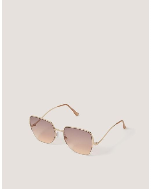 Monsoon Natural Oversized Metal Sunglasses