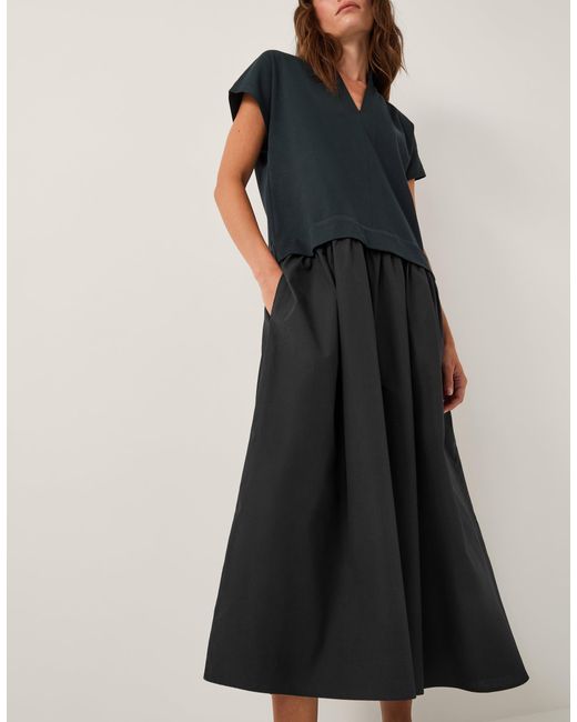 Monsoon Black Felly Cap Sleeve Maxi Dress