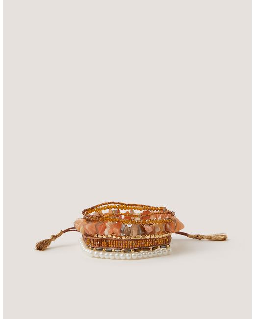 Monsoon Natural 7-pack Bead Stretch Bracelets