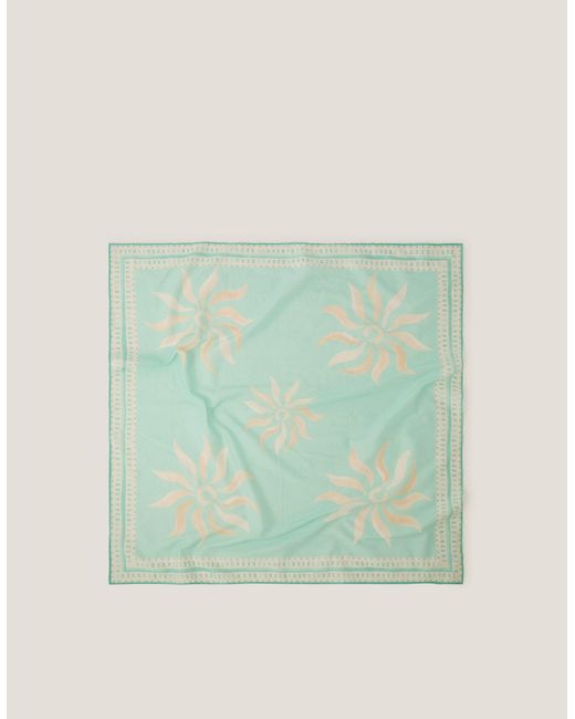 Monsoon Green Sunnie Square Printed Scarf