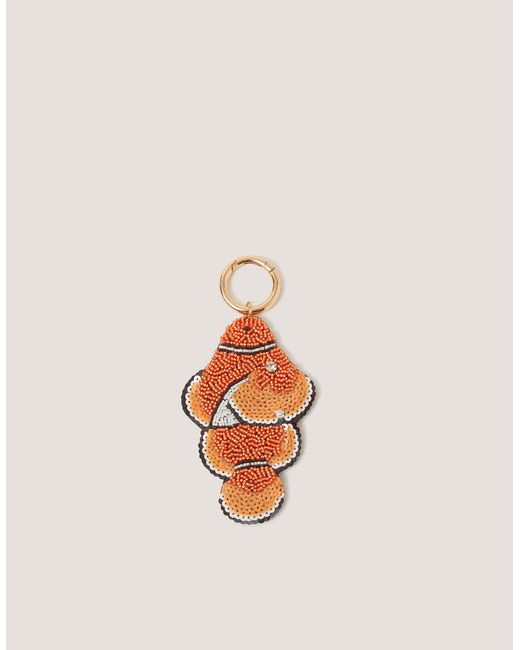 Monsoon White Clownfish Beaded Bag Charm