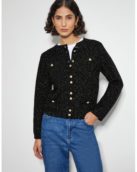 Monsoon Blue Saskia Smart Glitter Cardigan Black