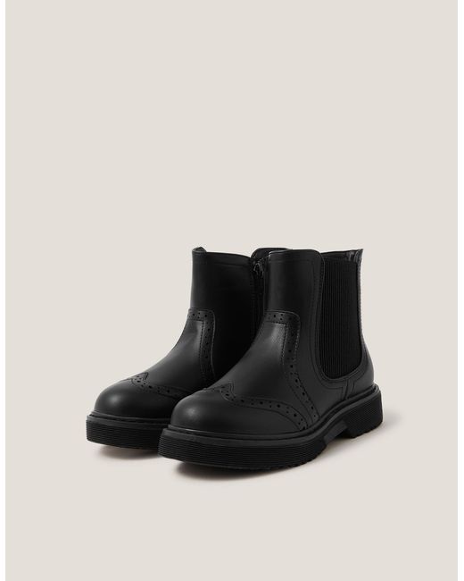 Monsoon Brogue Chelsea Boots Black
