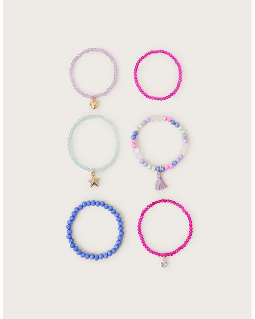 Monsoon Pink 6-pack Bohemian Beaded Bracelets