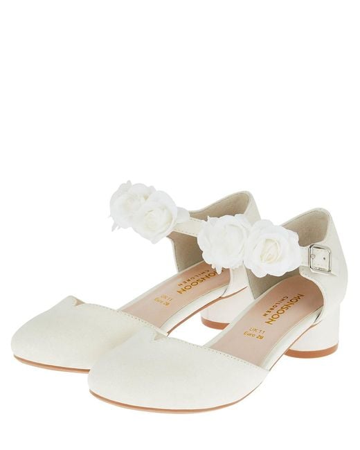 Monsoon Natural Shimmer Corsage Heels Ivory